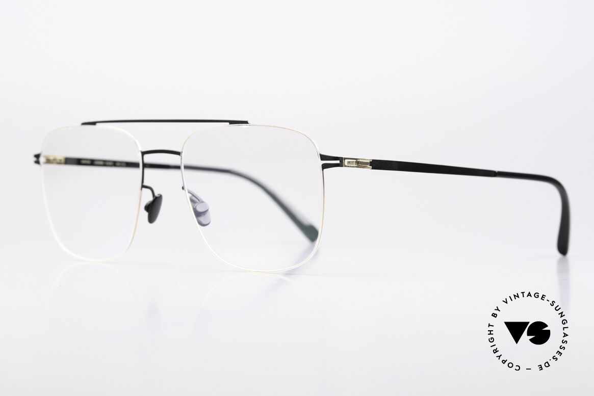 Mykita Yuuto Square Eyeglasses For Men, color 056: Black/Gold, striking gentlemen's eyeglasses, Made for Men