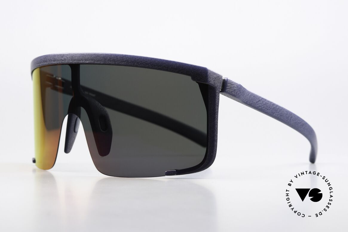 Mykita Mylon Rocket Stylish Fashion Sunglasses, Color Code 325 -Navy Blue / Scarlet Flash (mirrored), Made for Men and Women