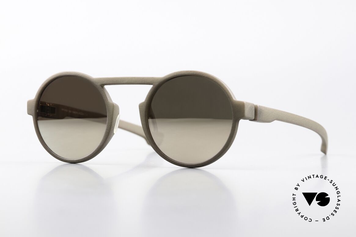 Mykita Mylon Thunder Gold Mirrored Sunglasses, Mykita Mylon, round sunglasses; THUNDER, Made for Men and Women
