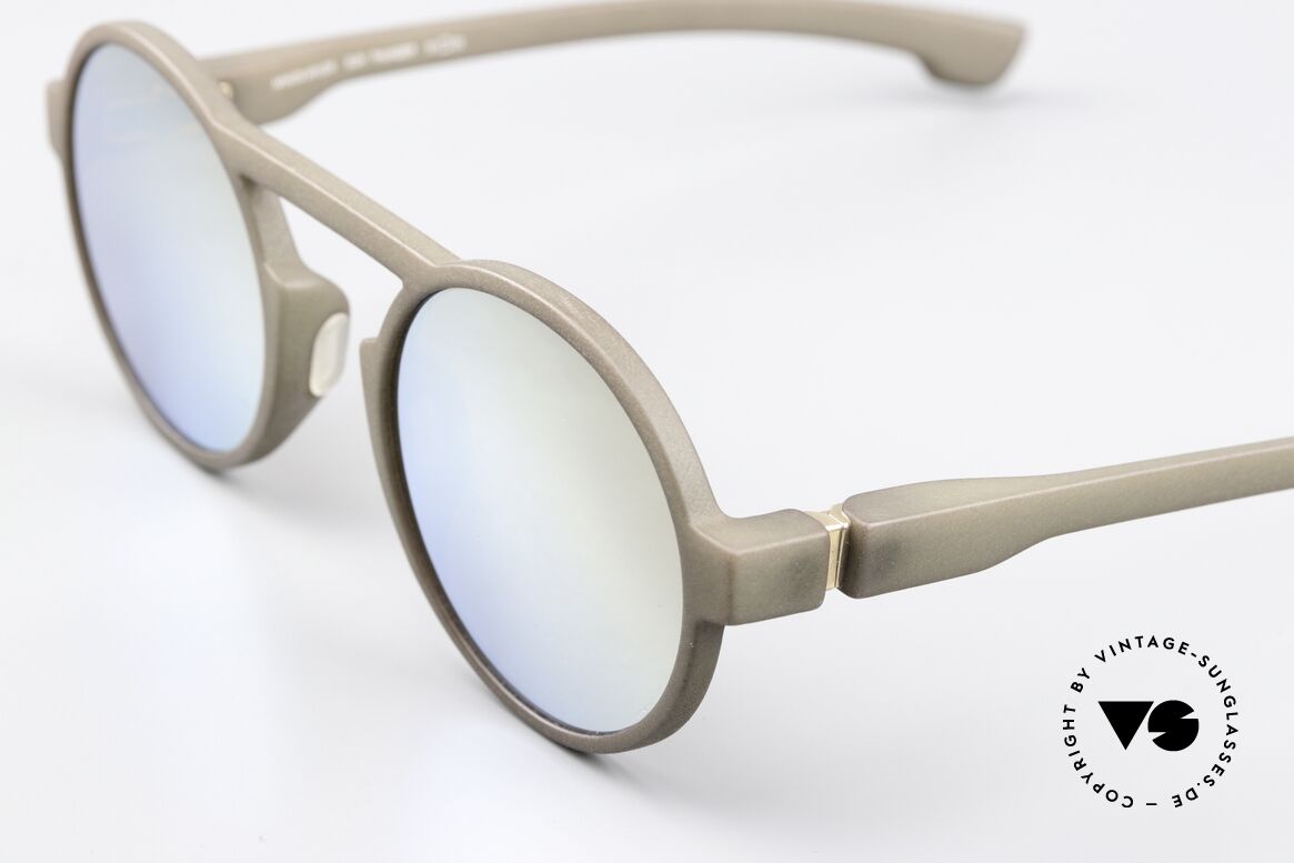 Mykita Mylon Thunder Gold Mirrored Sunglasses, crafted from 2018 to 2020 in Berlin, handmade, Made for Men and Women