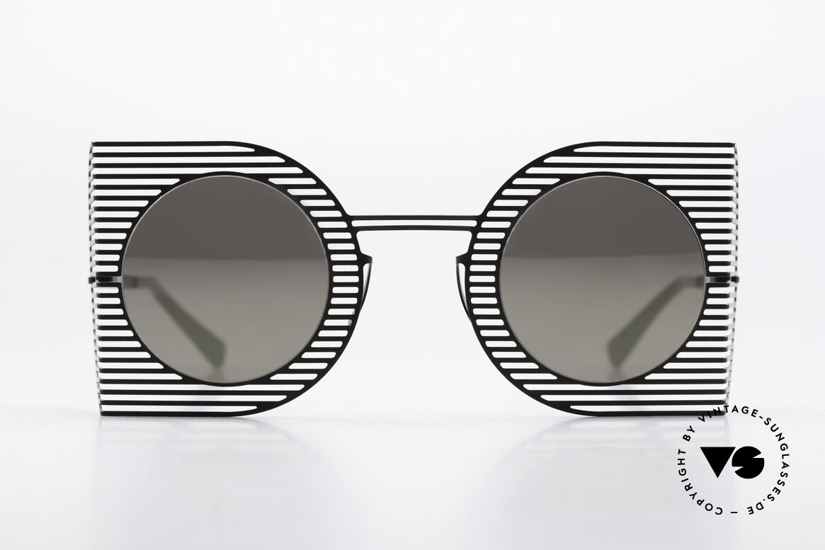 Mykita Studio 1.3 Haute Couture Sunglasses, 928: Black Brilliant / Grey Solid (light mirrored), Made for Women