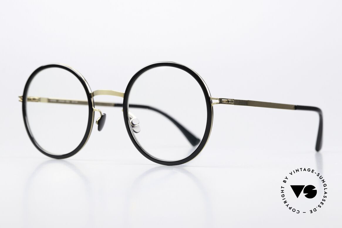 Mykita Meja Round Glasses Black Gold, really timeless color code 945 = 'Glossy Gold / Black', Made for Men and Women