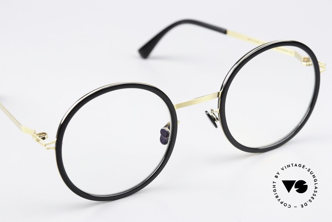 Mykita Meja Round Glasses Black Gold, unworn model from 2017 comes with original packing, Made for Men and Women