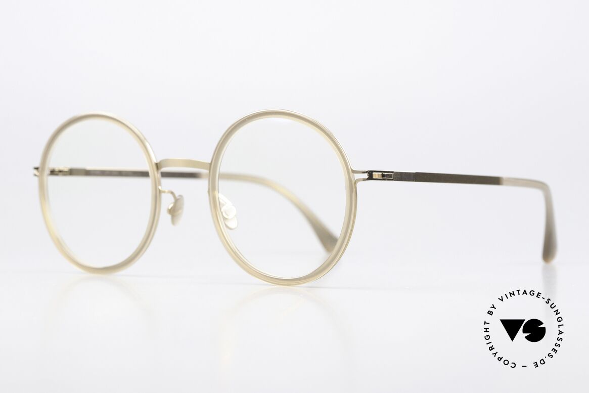 Mykita Meja Round Designer Eyeglasses, interesting color code 948: Champagne Gold / Taupe, Made for Women
