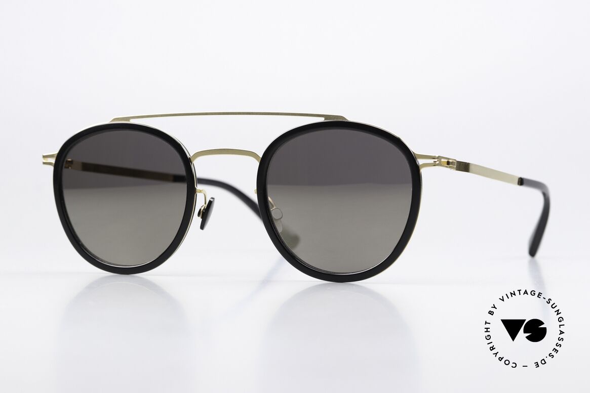 Mykita Olli Panto Sunglasses Black Gold, Mykita shades, model LITE Olli, size 47-25, color 945, Made for Men and Women