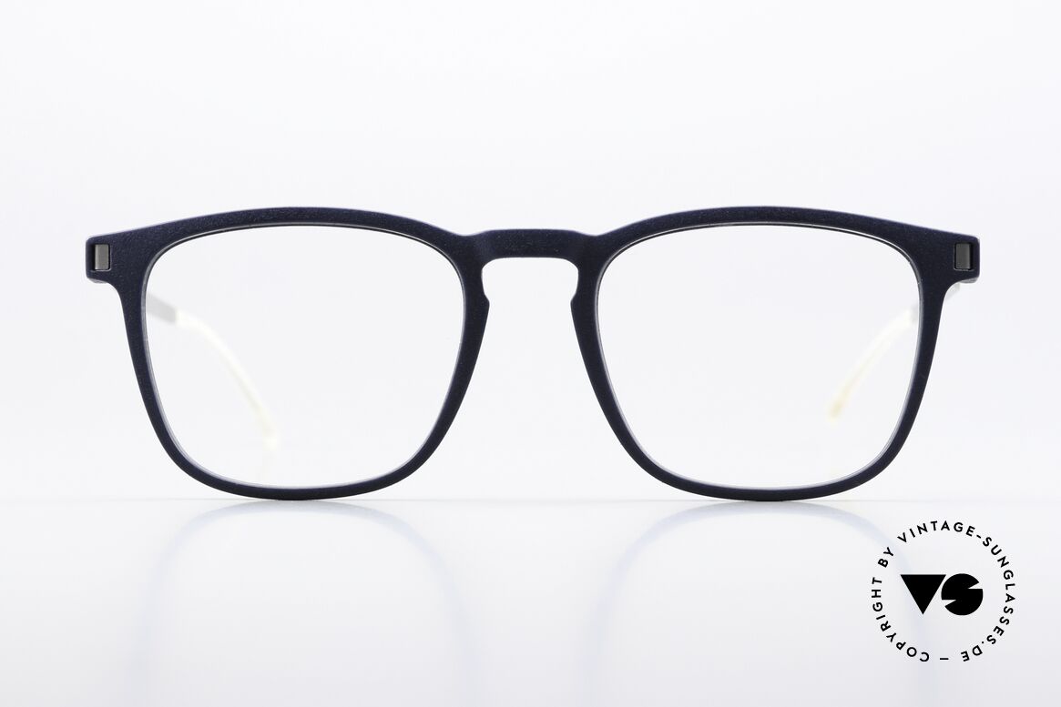 Mykita Mylon Jujubi Navy Blue Designer Glasses, size 52-19, color 561 Navy Blue/Matte Silver, Made for Men and Women