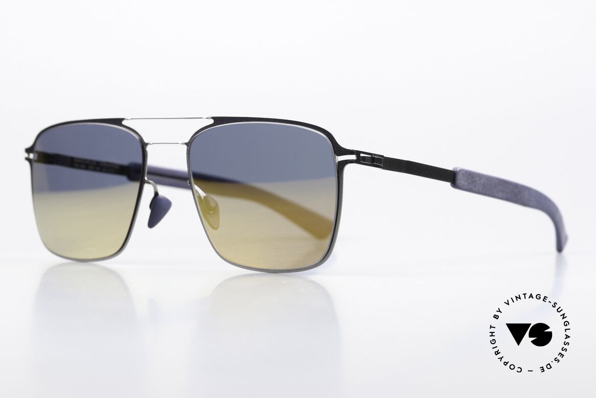 Mykita Mylon Flax Gold Mirrored Navy Blue, Shiny Graphite/Navy Blue Pearlygold Flash, Made for Men