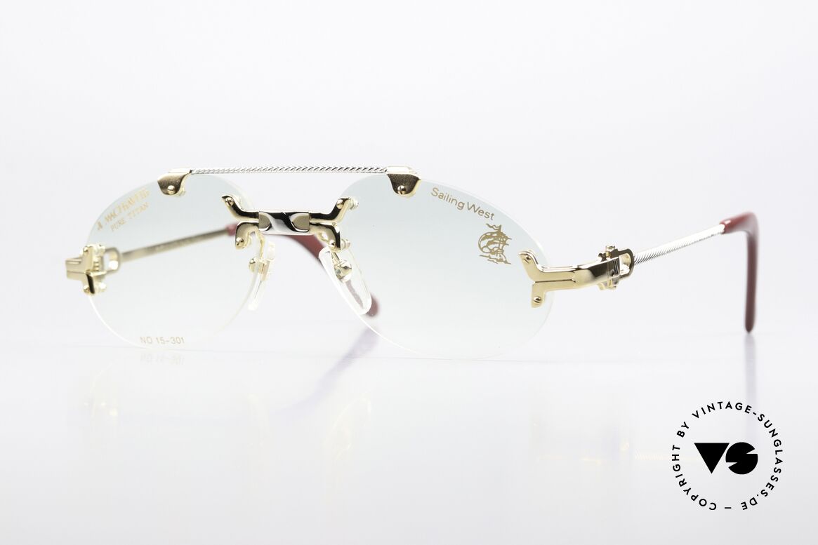 Machiavelli 15-301 Sailing West 80's Titan Frame, MACHiAVELLi 15-301 Pure Titanium men's glasses, Made for Men