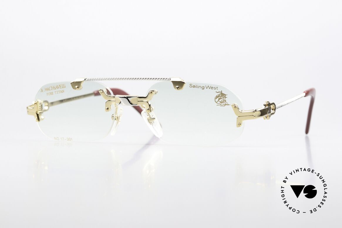 Machiavelli 17-301 Philosopher's Specs Rimless, MACHiAVELLi 17-301 Pure Titanium men's glasses, Made for Men