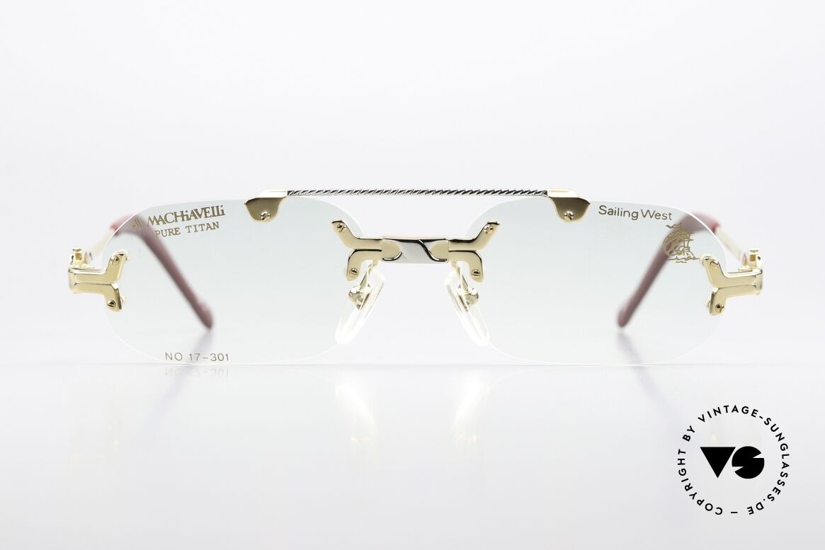 Machiavelli 17-301 Philosopher's Specs Rimless, collection named after the Italian PHILOSOPHER, Made for Men