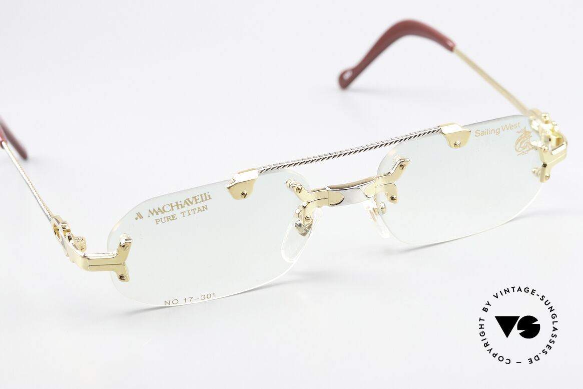 Machiavelli 17-301 Philosopher's Specs Rimless, can be worn as a fashion accessory (even at night), Made for Men