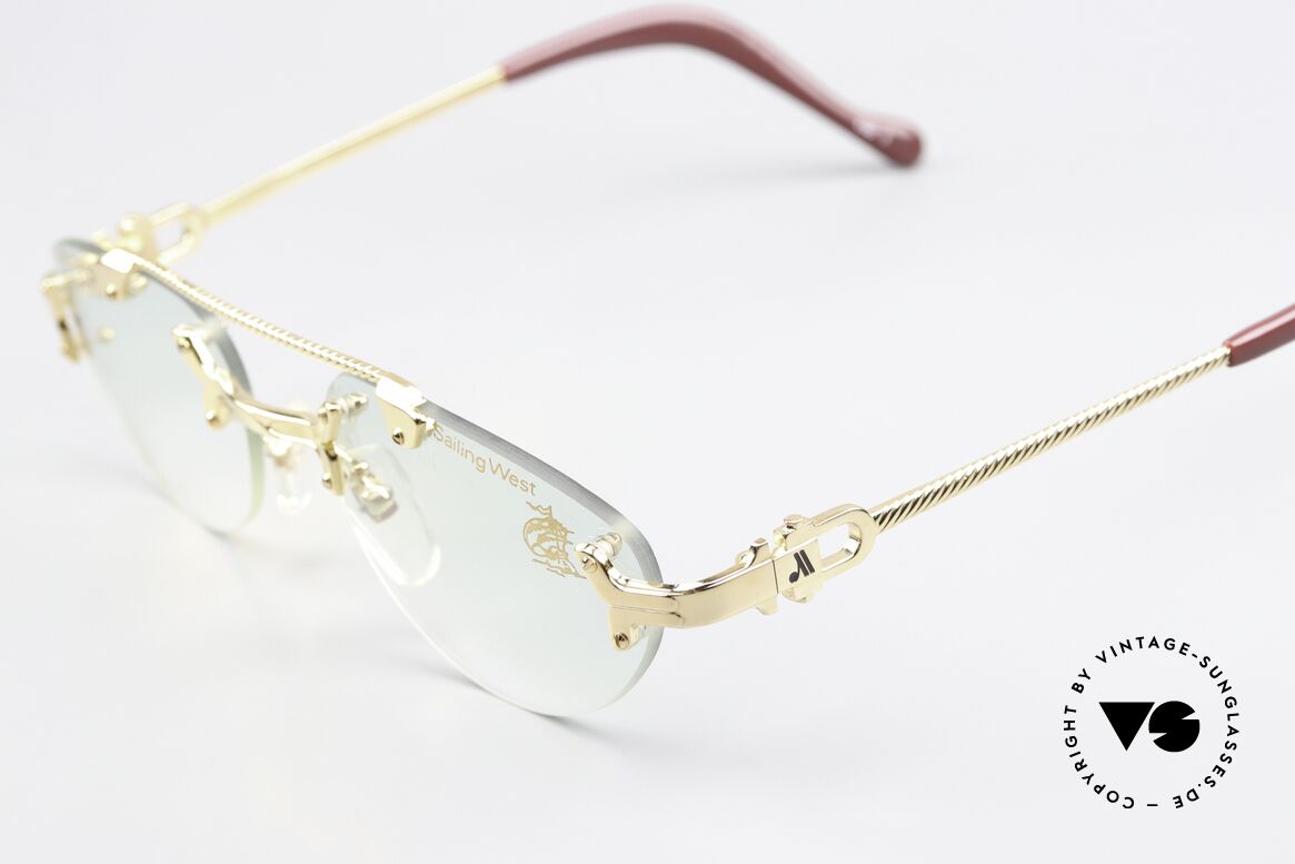 Machiavelli 16-303 Eye-Catching Vintage Glasses, gold-plated titanium & slightly tinted demo lenses, Made for Men and Women