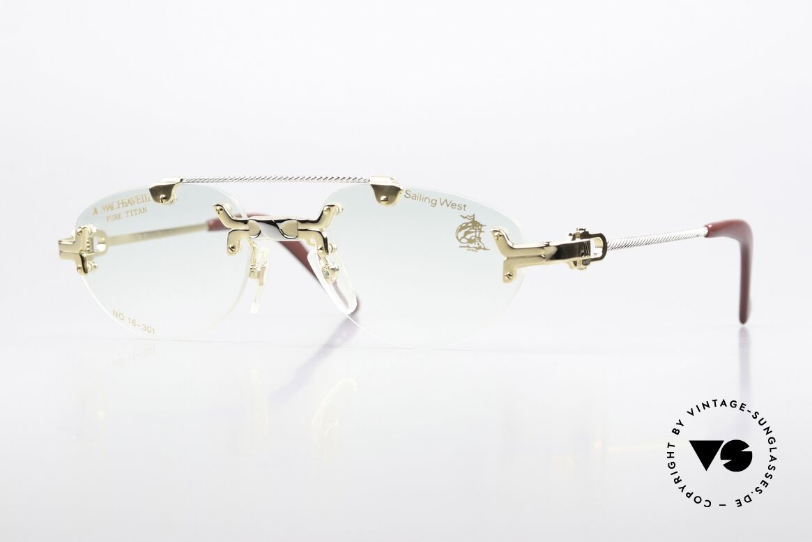 Machiavelli 16-301 Magnificent Vintage Glasses, MACHiAVELLi 15-301 Pure Titanium 80's glasses, Made for Men and Women