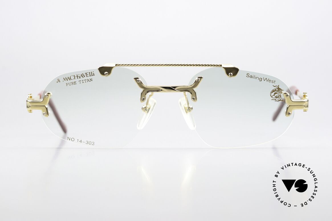 Machiavelli 14-303 Opulent 80s Glasses Rimless, collection named after the Italian PHILOSOPHER, Made for Men