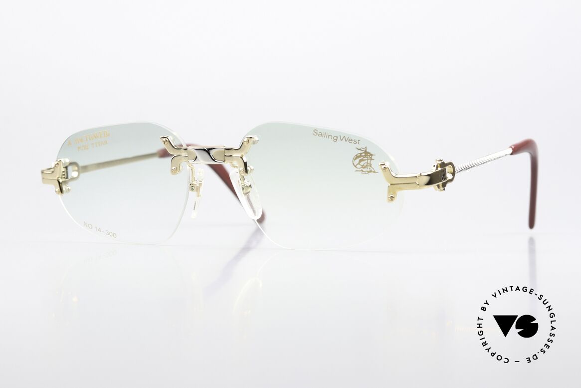 Machiavelli 14-300 Stately Glasses 80's Rimless, MACHiAVELLi 14-300 Pure Titanium 80's glasses, Made for Men and Women