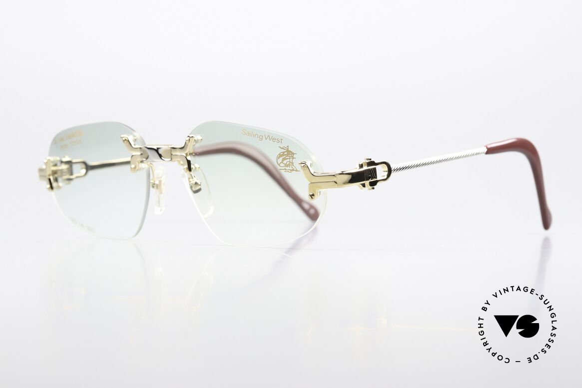 Machiavelli 14-300 Stately Glasses 80's Rimless, a really eccentric & opulent frame from the 1980's, Made for Men and Women