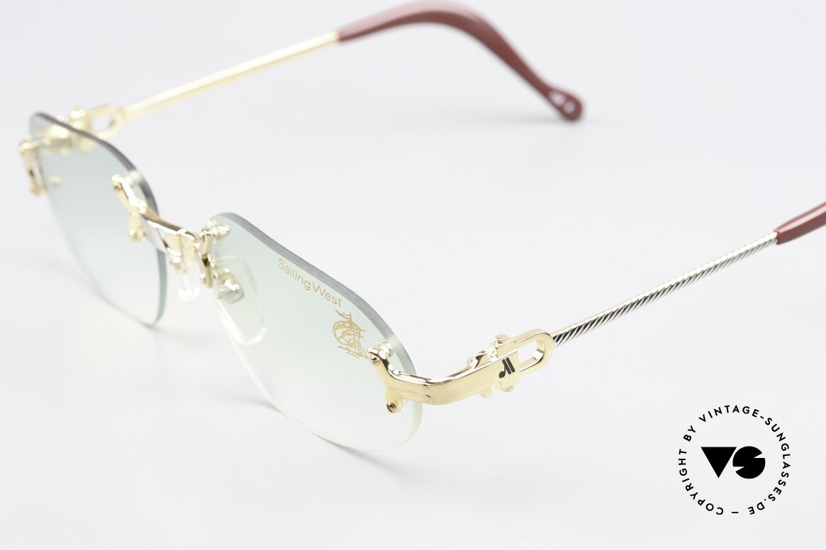 Machiavelli 14-300 Stately Glasses 80's Rimless, gold-plated titanium & slightly tinted demo lenses, Made for Men and Women