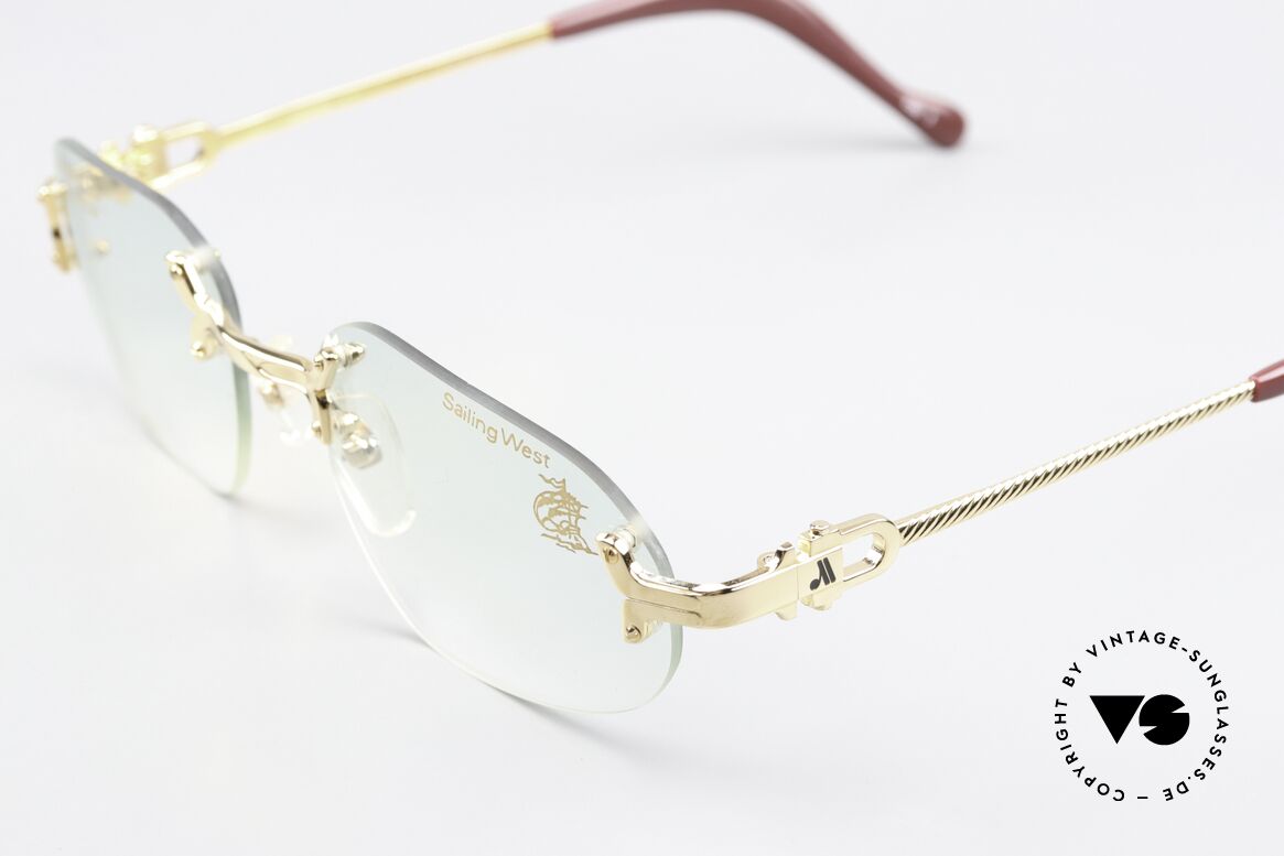 Machiavelli 14-302 Gold-Plated Glasses Rimless, gold-plated titanium & slightly tinted demo lenses, Made for Men and Women
