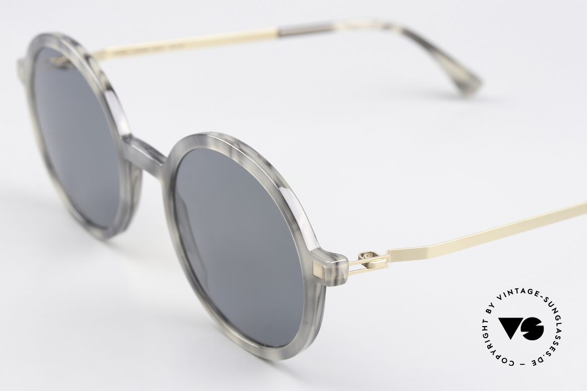 Mykita Toclo Classic Round Sunglasses, acetate frame front with characteristic Mykita temples, Made for Men and Women