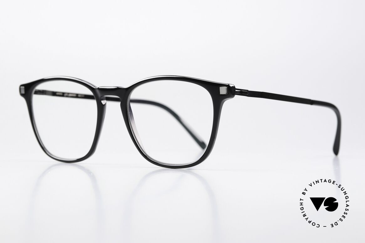Mykita Brandur Classic Black Glasses Unisex, acetate frame front with characteristic Mykita temples, Made for Men and Women