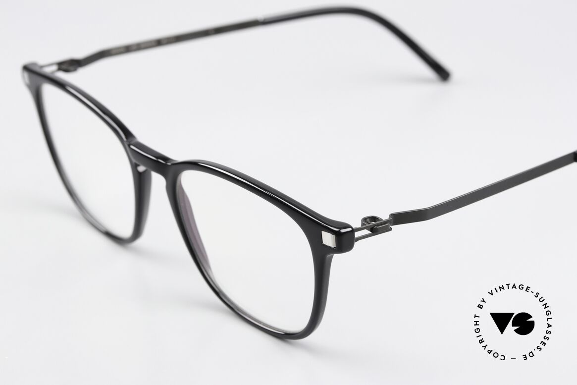 Mykita Brandur Classic Black Glasses Unisex, timeless color code 824 is 'Black/Silver/Shiny Black', Made for Men and Women