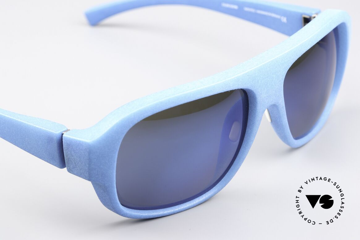 Mykita Mylon Titan Blue Mirrored Sun Lenses, unworn model from 2016 with Mykita packing, Made for Men