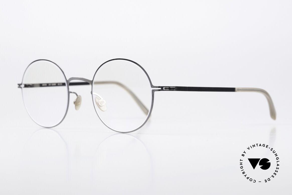 Mykita Quenby Round Frame Shiny Graphite, col 232 "Shiny Graphite" (glasses for ladies & gents), Made for Men and Women
