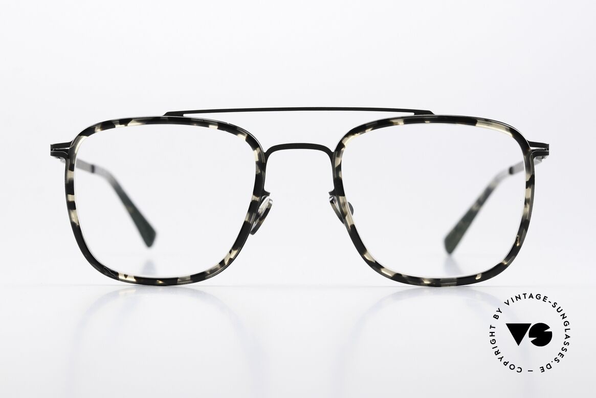 Mykita Hanno Square Frame Black Antigua, LITE collection with additional acetate rings / inlays, Made for Men and Women