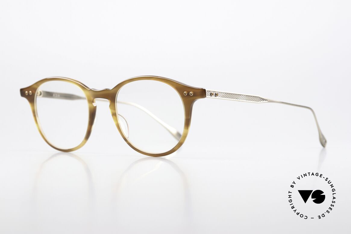 DITA Ash Panto Designer Frame 49mm, classic, noble round panto model, 'amber' & 'gold', Made for Men and Women