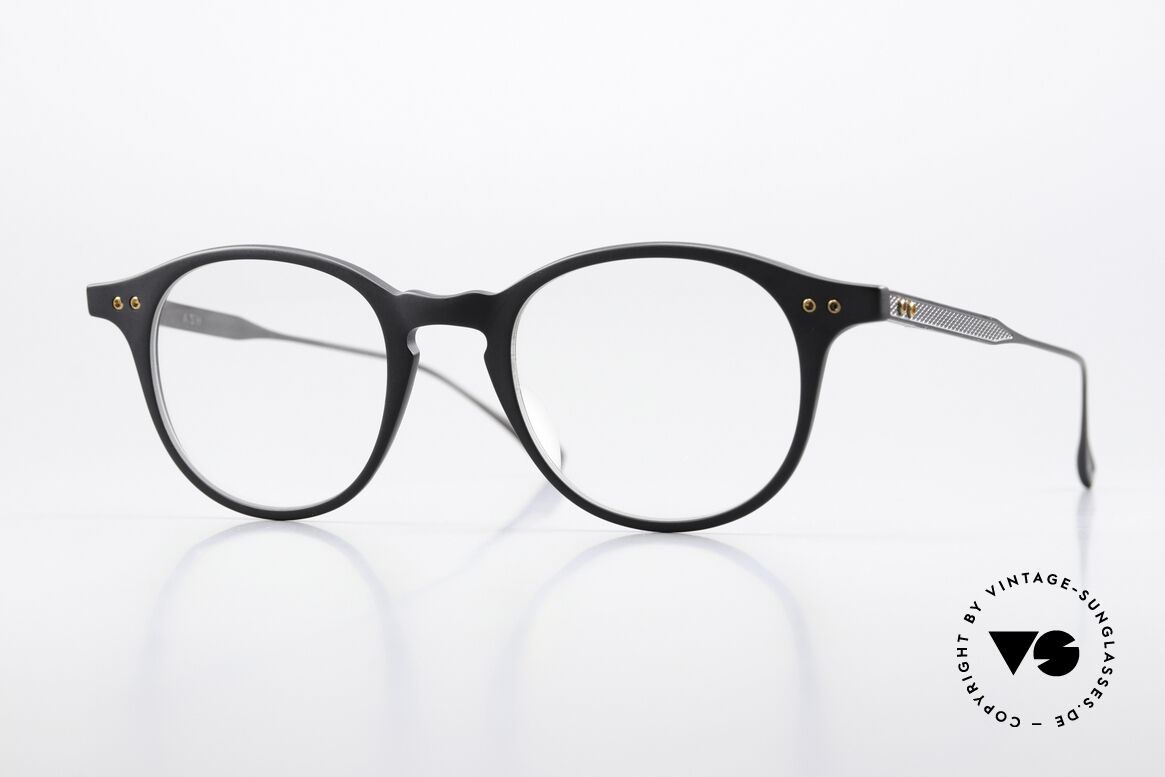 DITA Ash Noble Panto Eyewear 47mm, DITA ASH frame DRX-2073-A-BLK-BLK, size 47/21, Made for Men and Women