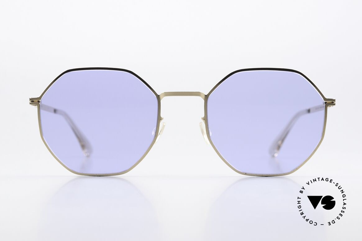 Mykita Studio 7.2 Geometric Sunglasses, color 291: Champagne Gold Jelly / Purple Solid, Made for Men and Women