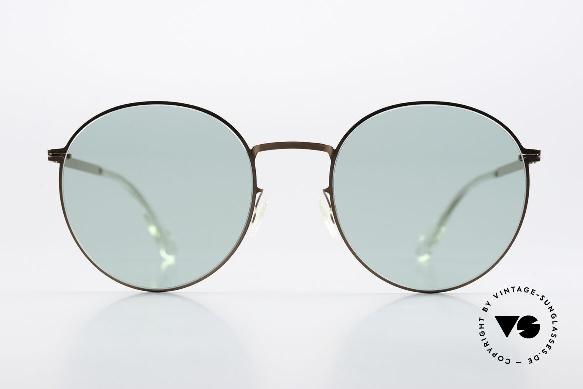 Mykita Studio 7.4 Round Sunglasses Panto, color code 252: Shiny Copper / Jelly Green Solid, Made for Men and Women