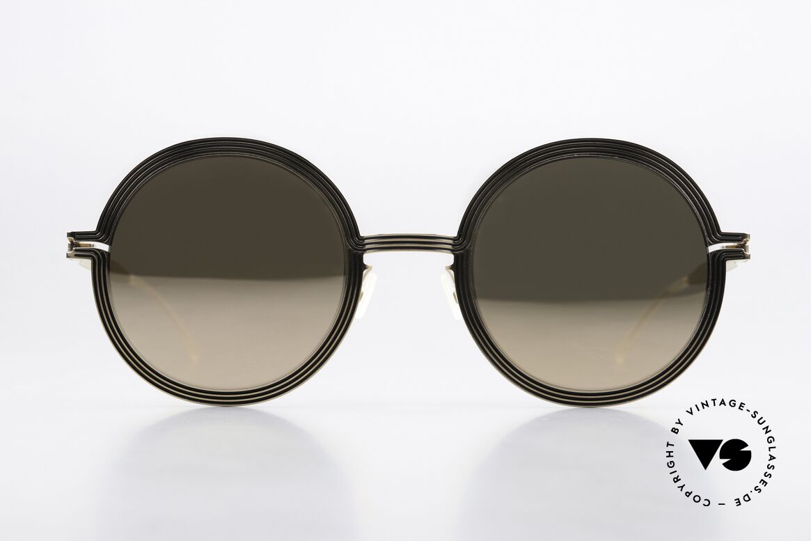 Mykita Studio 6.3 XXL Shades Gold Mirrored, inspired by the optical illusion art of the 1960's, Made for Women