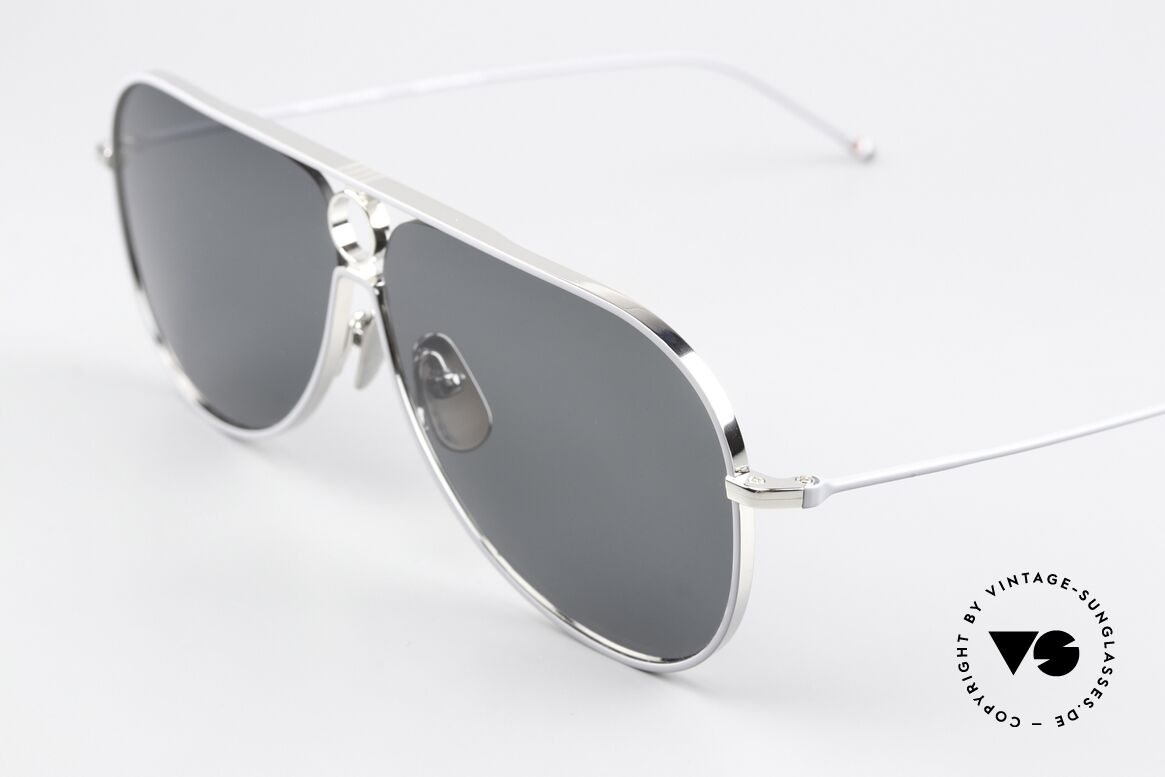 Thom Browne TBS115 XXL Sunglasses For Men, anti-reflective sun lenses with a solid gray tint, Made for Men