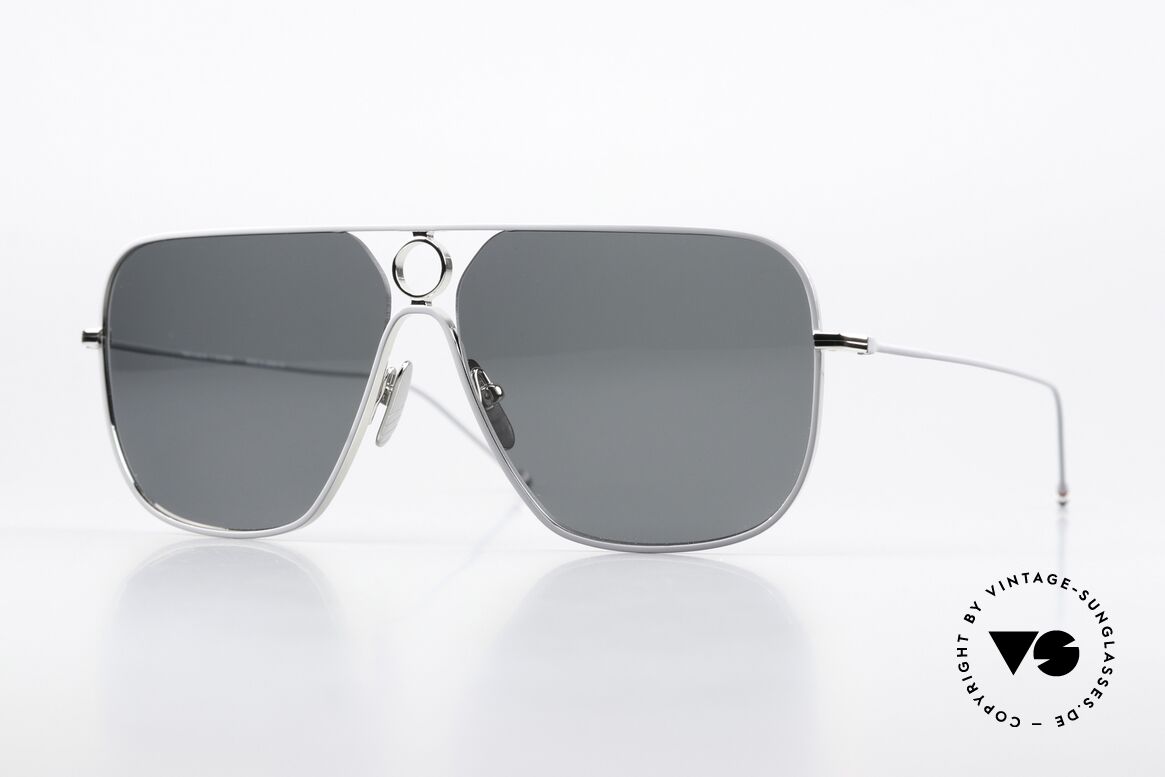 Thom Browne TBS114 Men's Shades Square XXL, Thom Browne sunglasses, TBS114-62-01, SLV GRY, Made for Men