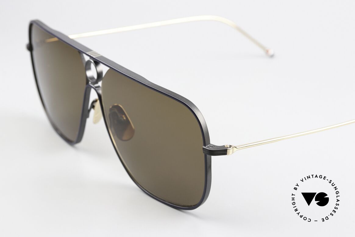 Thom Browne TBS114 Men's XXL Shades Square, anti-reflective sun lenses with a solid brown tint, Made for Men