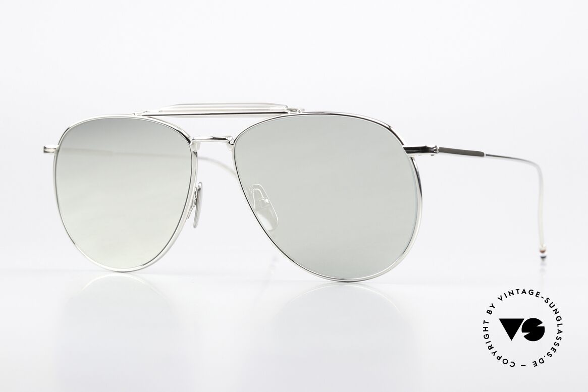 Thom Browne TB015 XL Aviator Silver Mirrored, Thom Browne sunglasses, TB015-LTD-SLV-62mm, Made for Men