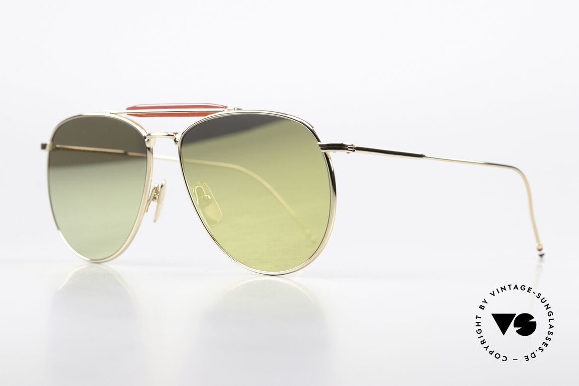Thom Browne TB015 XL Aviator Gold Mirrored, really stylish & top-notch quality, made in Japan, Made for Men