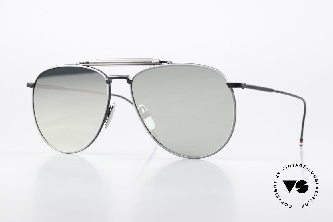 Thom Browne TB015 XL Black Silver Mirrored, Thom Browne sunglasses, TB015-LTD-BLK-GRY-62, Made for Men