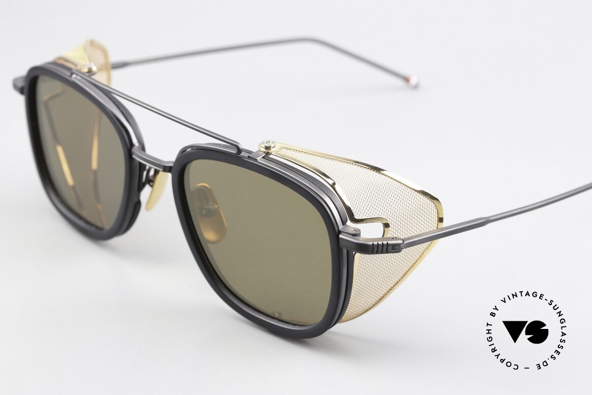 Thom Browne TB808 Light Gold Mirrored Lenses, light gold-mirrored lenses (100% UV protection), Made for Men