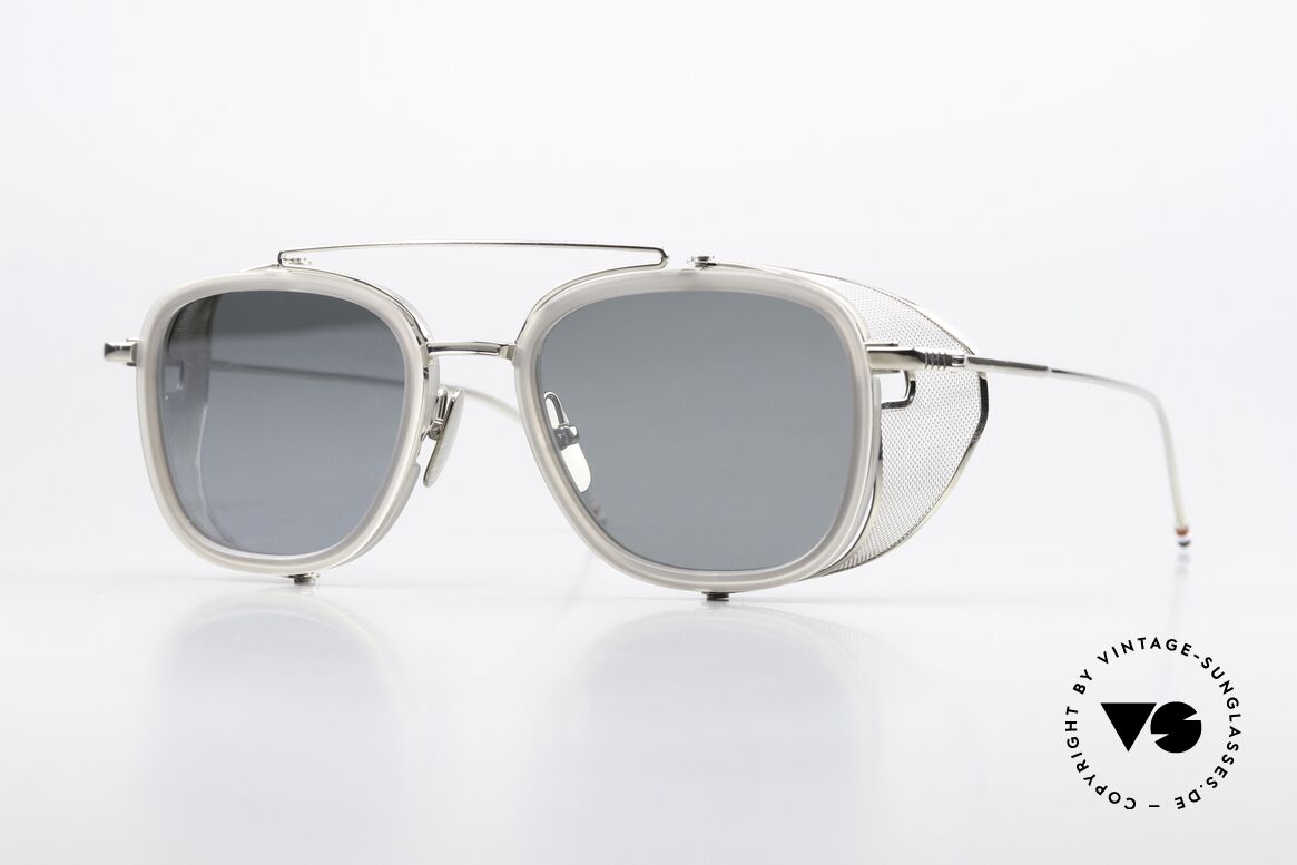 Thom Browne TB808 Light Silver Mirrored Lens, Thom Browne sunglasses, TB808-B-GRY-SLV-51, Made for Men