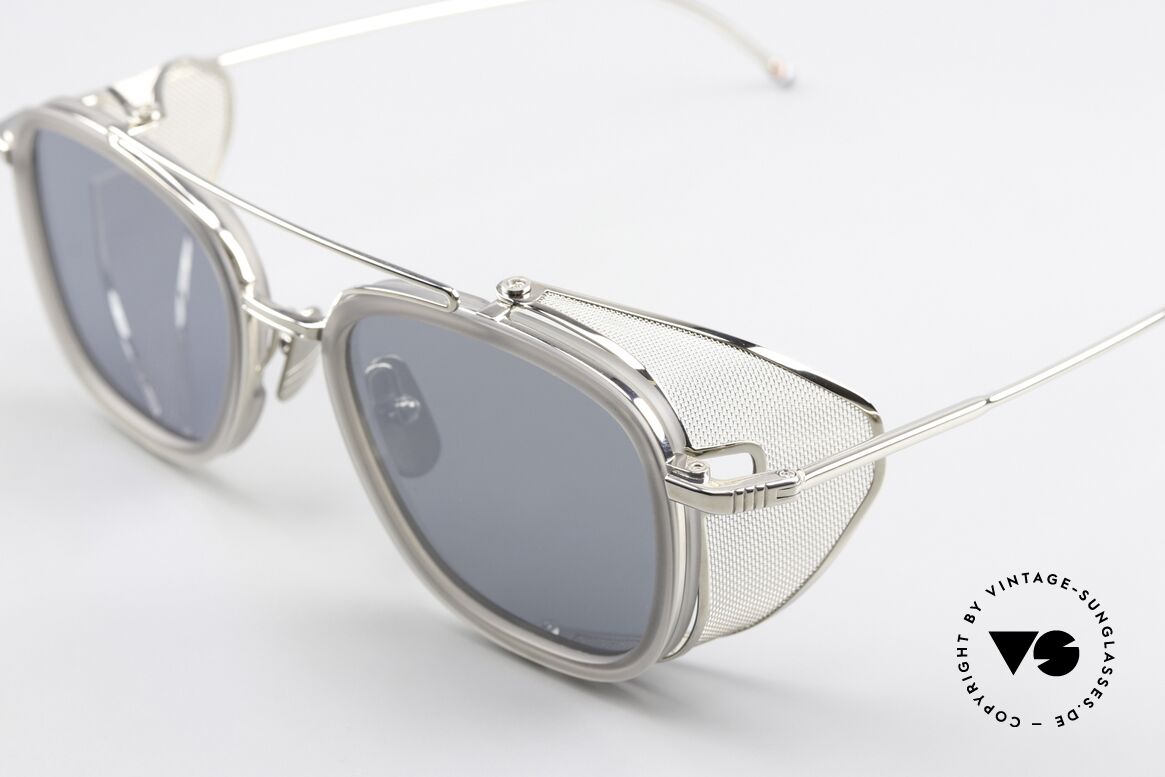 Thom Browne TB808 Light Silver Mirrored Lens, light silver-mirrored lenses (100% UV protection), Made for Men