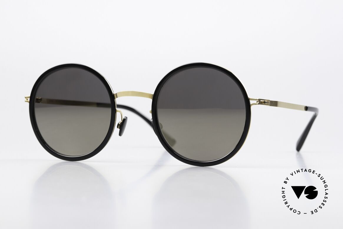 Mykita Meja Light Gold Mirrored Lens, Mykita sunglasses, model MEJA, size 50-24, color 945, Made for Men and Women