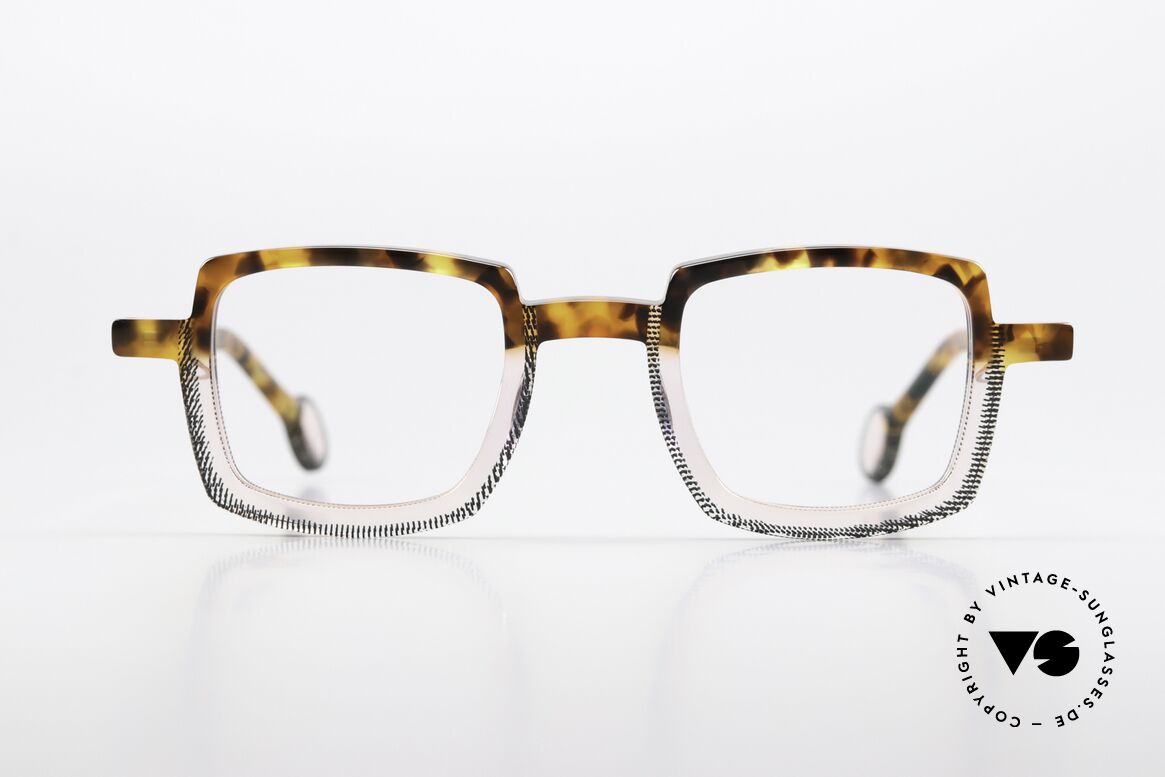 Theo Belgium Schaukel Square Acetate Frame Unisex, SCHAUKEL, color 4 (tortoise brown transparent), Made for Men and Women
