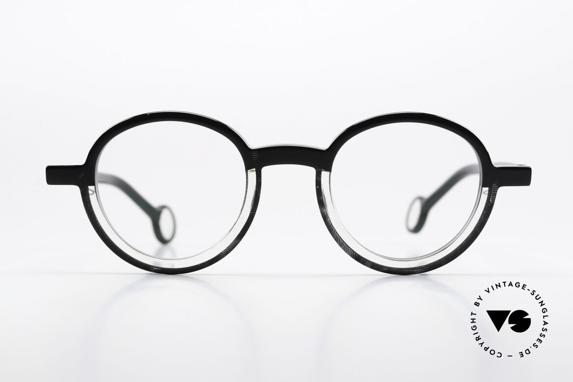 Theo Belgium Balancoire Acetate Frame Round Unisex, Balancoire in color code 1 'black / transparent', Made for Men and Women
