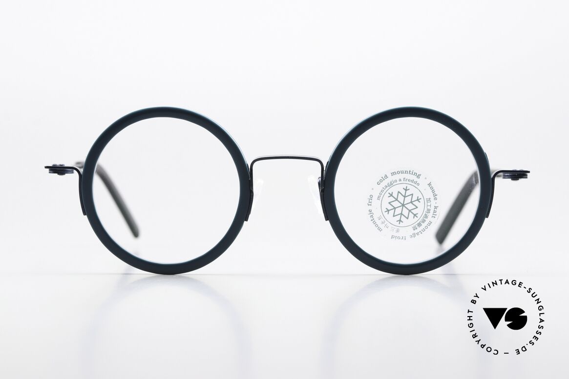 Theo Belgium Stoemp Metal Acetate Frame Round, model Stoemp with color code 44: 'double blue', Made for Men and Women