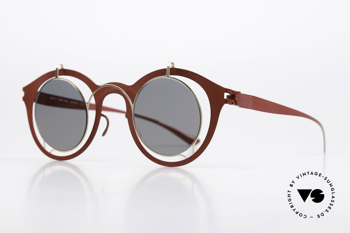 Mykita Bradfield Worn by Elton John, spectacular round ladies sunglasses; light mirrored, Made for Women