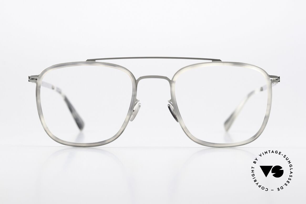 Mykita Hanno Square Frame Grey Havana, LITE collection with additional acetate rings / inlays, Made for Men and Women