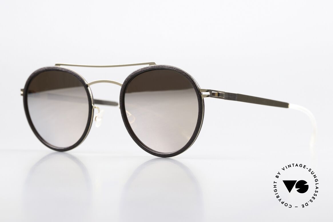 Mykita Mylon Hay Mirrored Sunglasses Panto, c. 307: Ebony Brown / Champagne Gold Flash, Made for Men and Women