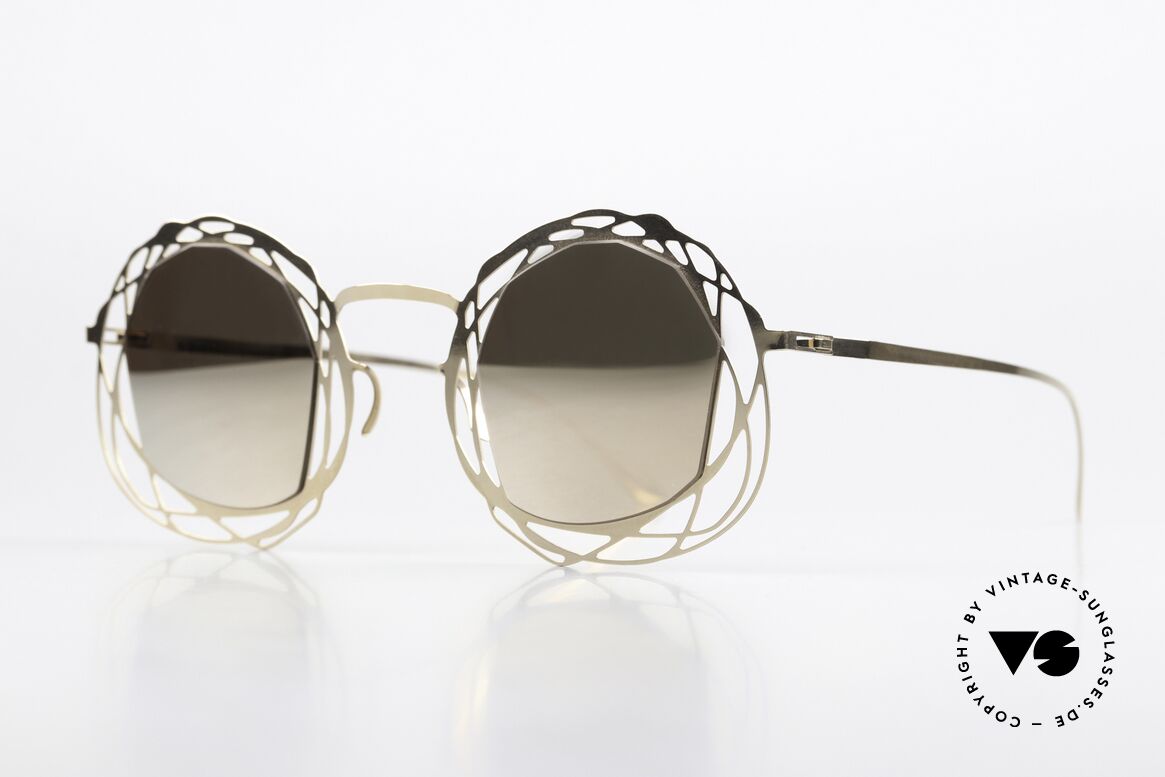 Mykita Nita Spectacular Designer Shades, spectacular round ladies sunglasses; gold mirrored, Made for Women